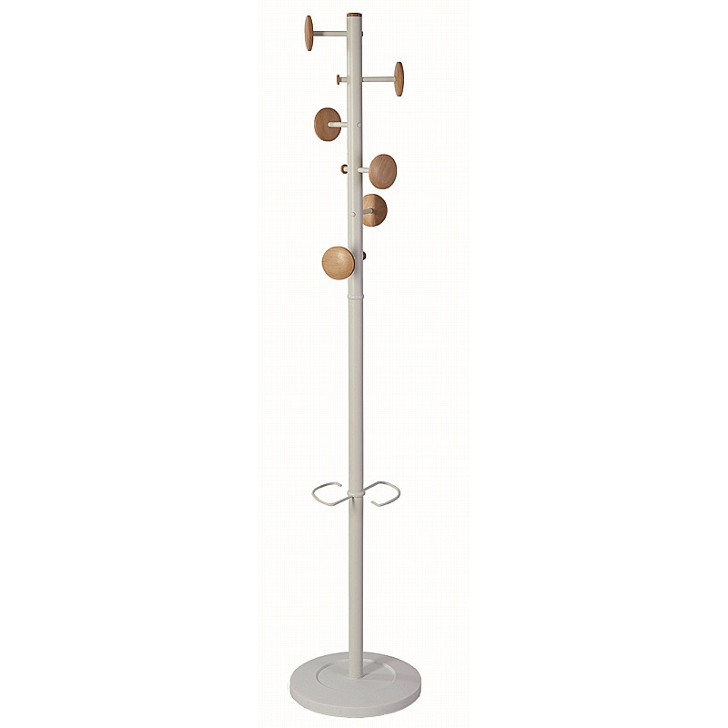 Music Woody White Office Coat Stand - Office Accessories