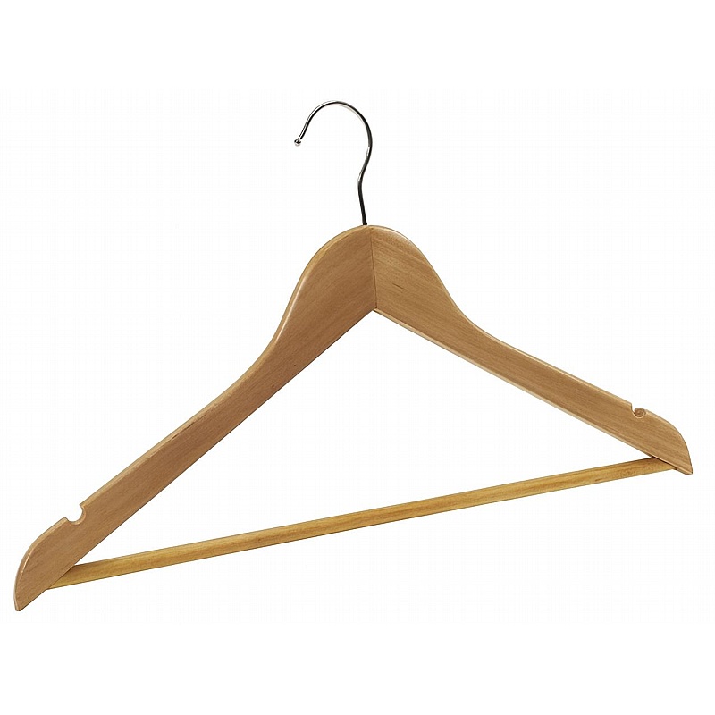 Woody Wooden Coat Hangers - Pack of 25 - Office Accessories