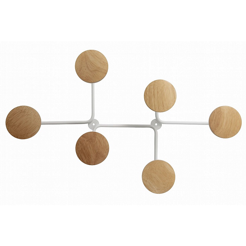Woody 6 Wall Mounted Coat Hooks - Office Accessories