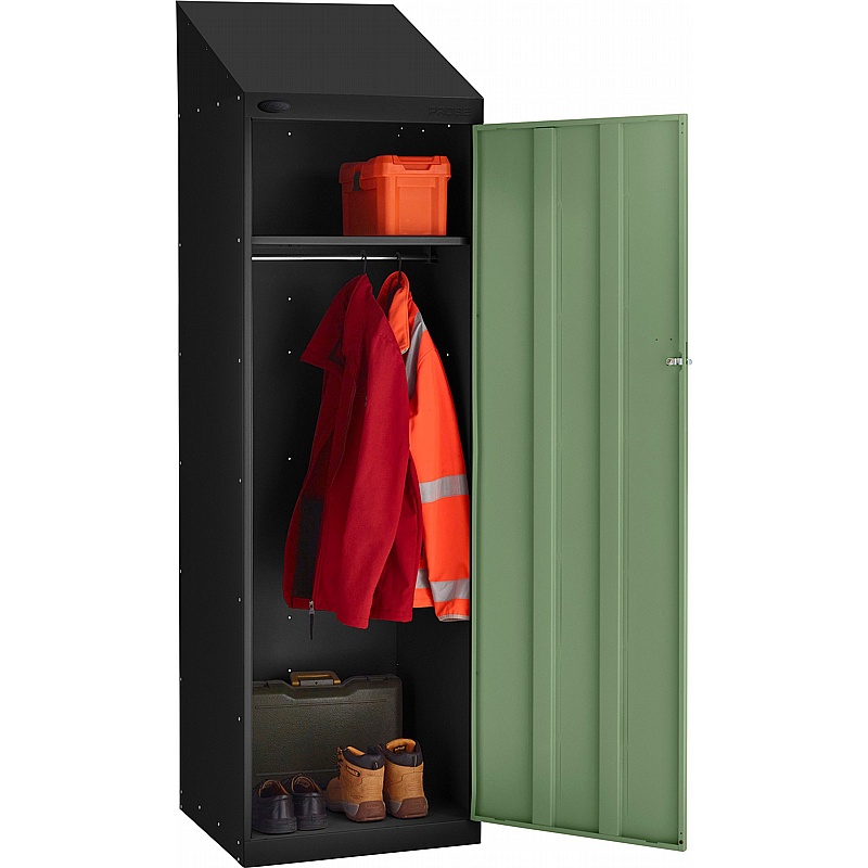 Stellar Probe Equinox Antibacterial Sloping Top 2 Compartment Crew Lockers with Cam Lock - Office Storage