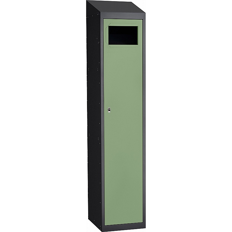 Stellar Probe Equinox Antibacterial Sloping Top Garment Collector Locker with Hasp and Staple Lock - Office Storage