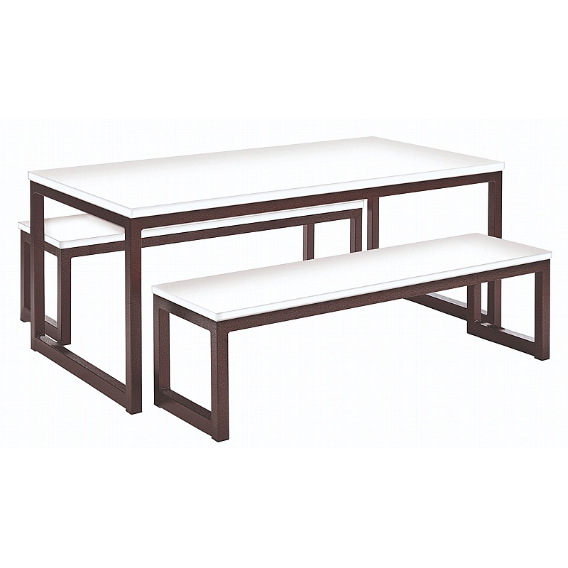 Antique Hoop Leg Dining Table and Bench Set - Breakout & Canteen