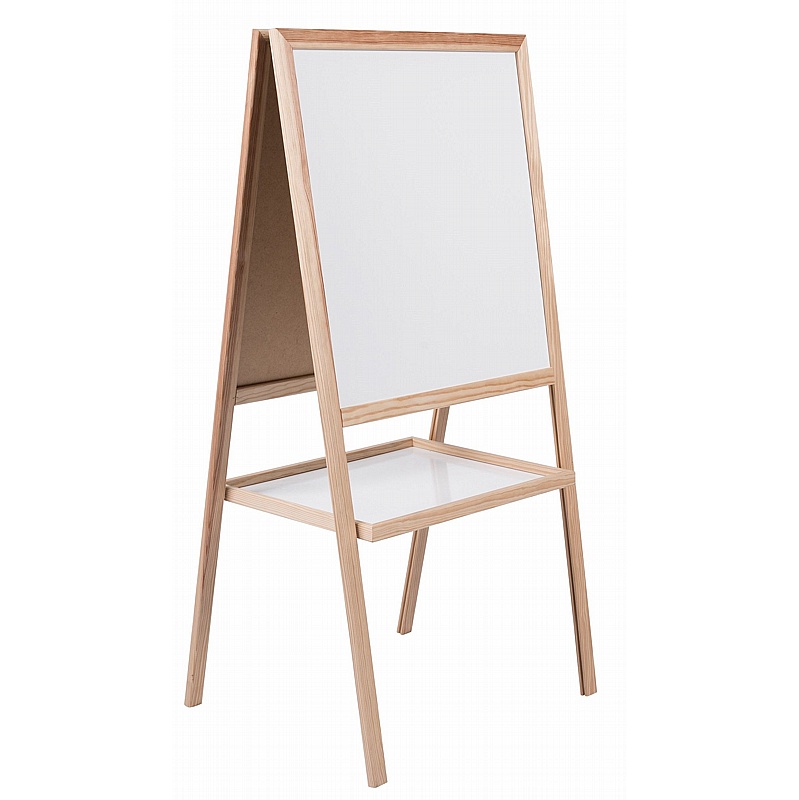 Schoolmate Wooden A Frame Double Sided Whiteboard / Chalk Easel - School Furniture