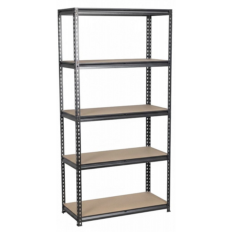 RackIt 200kg Boltless Black 5 Tier Shelving - Office Storage