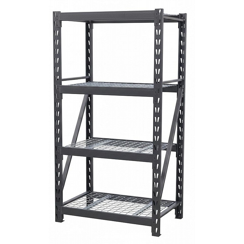 RackIt Mesh 640kg Heavy Duty Boltless 4 Tier Shelving - Office Storage