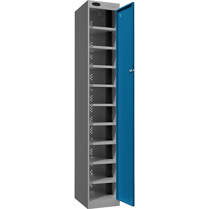 Stellar PowerBox Probe 10 Compartment Laptop and Tablet Charging Cupboard with Cam Lock - Office Storage