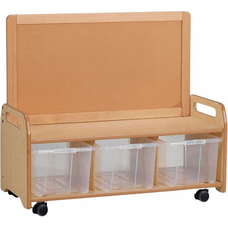 Tidy Tots Nursery Mobile Low Level Storage Unit with Noticeboard - School Furniture