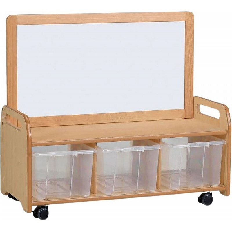 Tidy Tots Nursery Mobile Low Level Storage Unit with Whiteboard - School Furniture