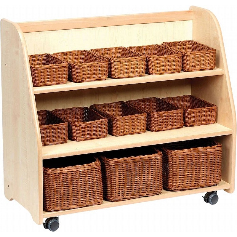 Tidy Tots Mobile Angled Basket Storage Unit - School Furniture