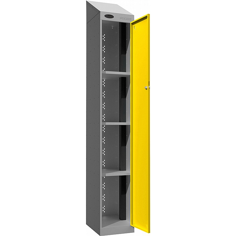 Stellar PowerBox Probe Equinox 4 Compartment Sloping Top Laptop and Tablet Charging Cupboard with Manual Combination Lock - Office Storage