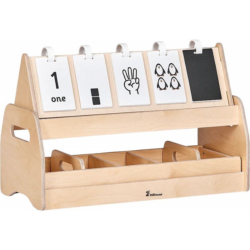 Time'2'Learn Giant Wooden Number Flip with Stand and Sorting Tray - School Furniture