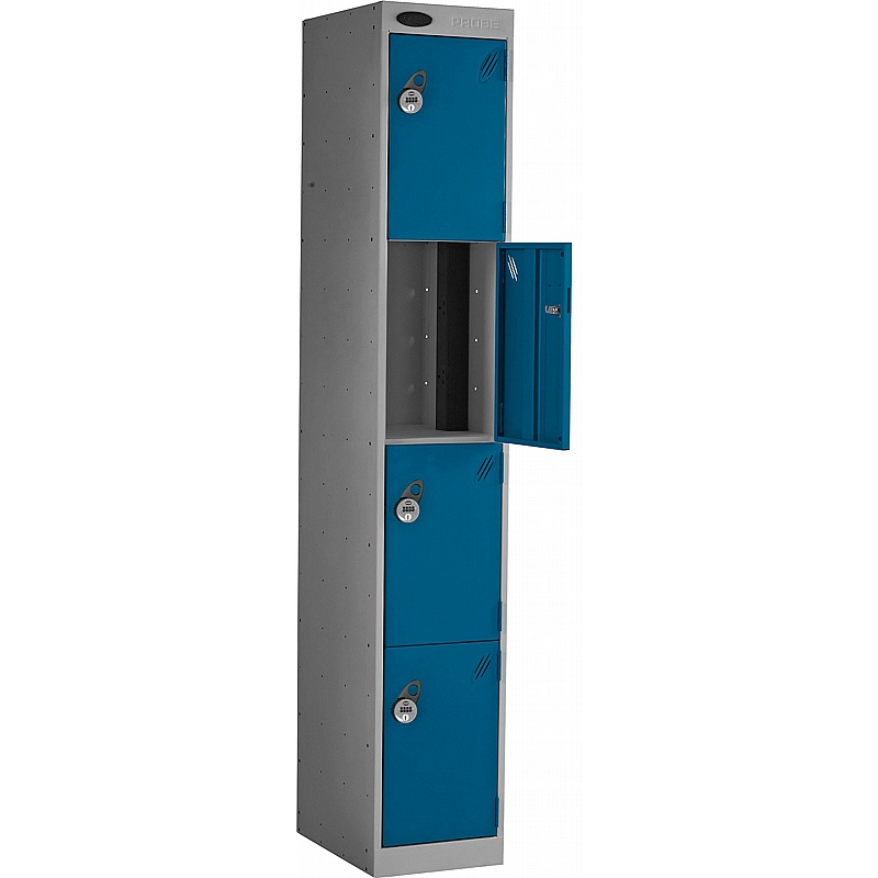 PowerBox Probe 4 Compartment High Capacity Charging Lockers with Manual Combination Lock - Office Storage
