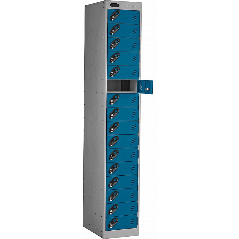 PowerBox Probe 16 Compartment Laptop and Tablet Charging Lockers with Hasp and Staple Lock - Office Storage