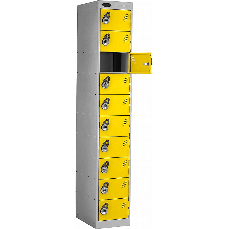 PowerBox Probe Equinox 10 Compartment Laptop and Tablet Charging Lockers with Manual Combination Lock - Office Storage