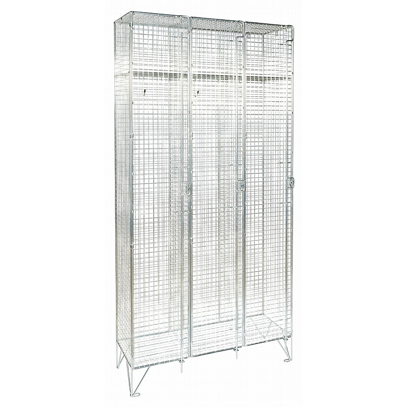 Ventra Economy Nest of 3 Wire Mesh Lockers - Office Storage