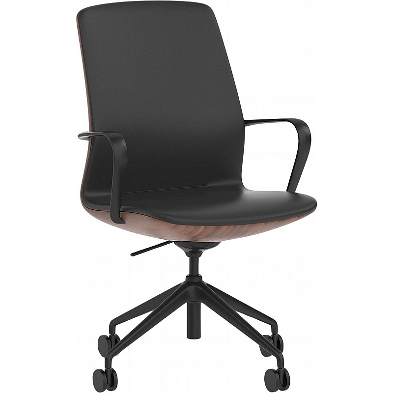 Mara Leather Faced Executive Noir Office Chair - Office Chairs