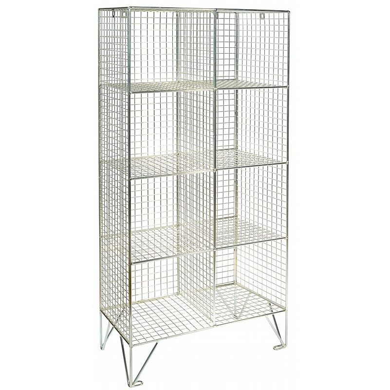 Ventra Premium 8 Person Wire Mesh Personal Effects Open Storage Compartments - Office Storage