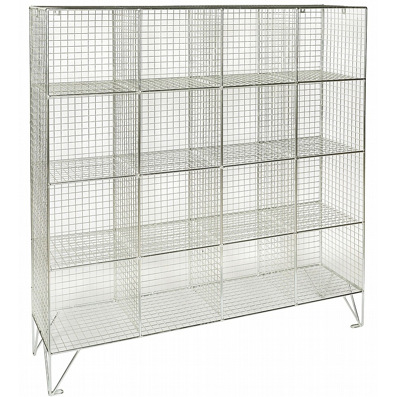 Ventra Premium 16 Person Wire Mesh Personal Effects Open Storage Compartments - Office Storage