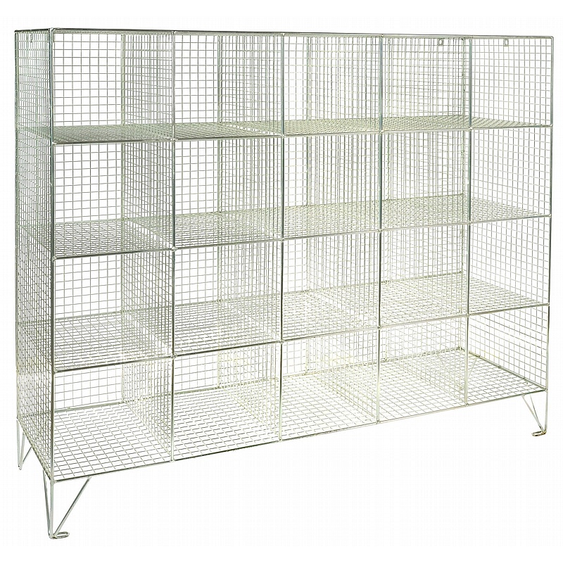 Ventra Premium 20 Person Wire Mesh Personal Effects Open Storage Compartments - Office Storage
