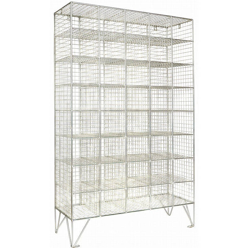 Ventra Premium 40 Person Wire Mesh Personal Effects Open Storage Compartments - Office Storage