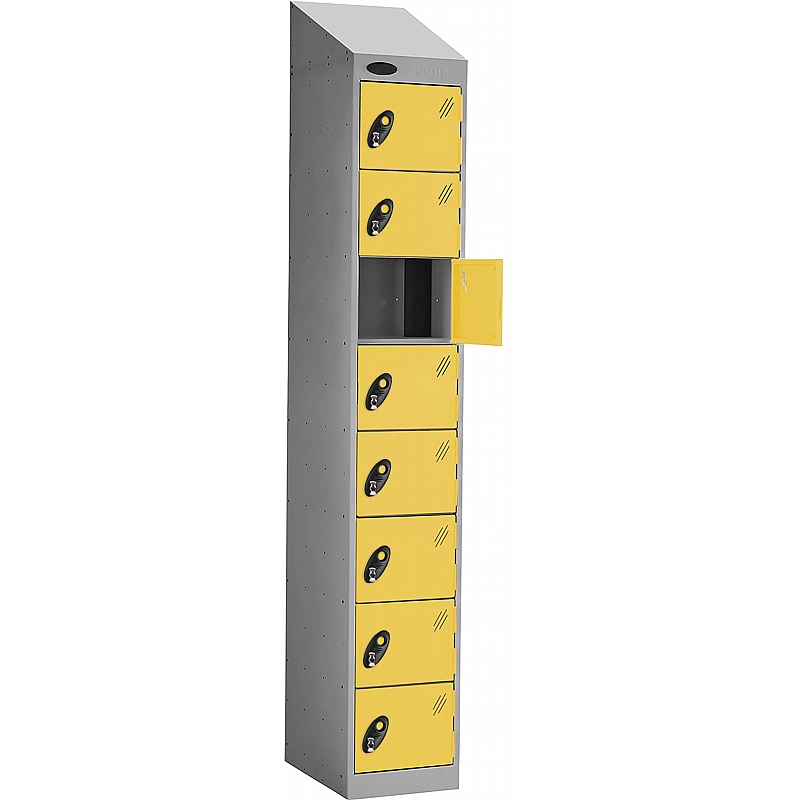 PowerBox Probe Equinox 8 Compartment Sloping Top Laptop and Tablet Charging Lockers with Hasp and Staple Lock - Office Storage