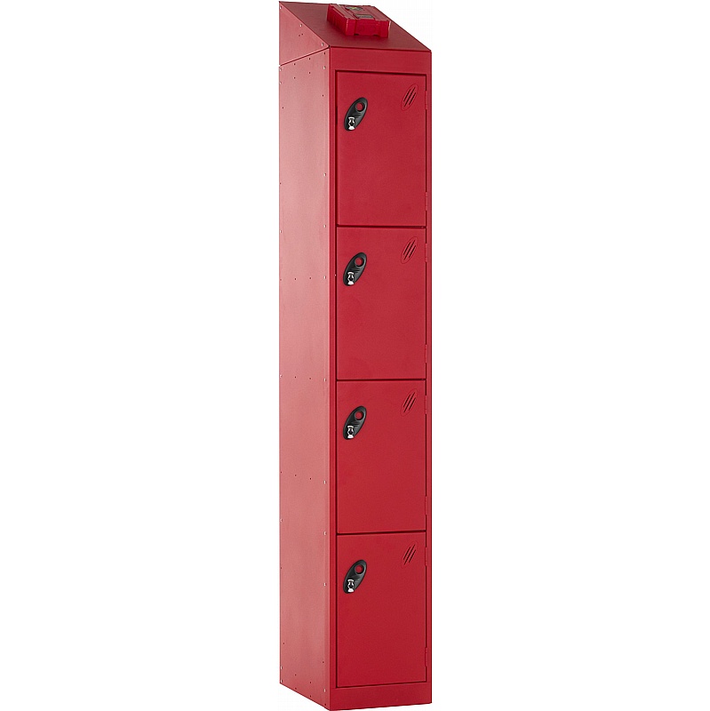 Stellar Probe AF-X Fire Suppression 4 Compartment Charging Lockers with Hasp and Staple Lock - Office Storage