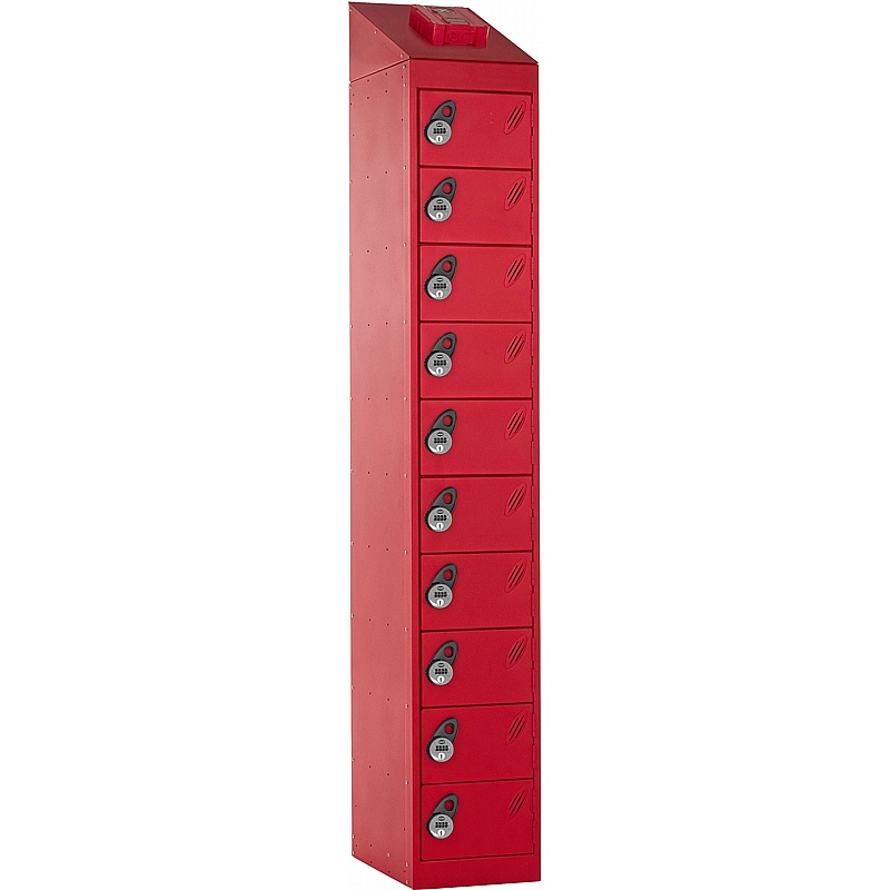Stellar Probe AF-X Fire Suppression 10 Compartment Charging Lockers with Manual Combination Lock - Office Storage