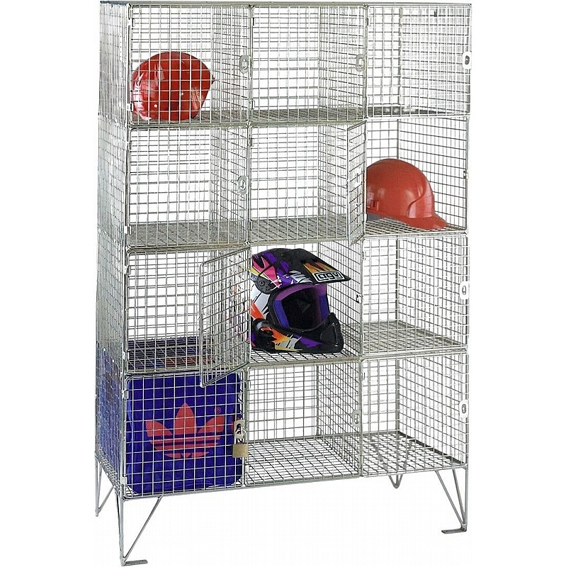 Ventra Premium 12 Person Wire Mesh Personal Effects Lockers - Office Storage