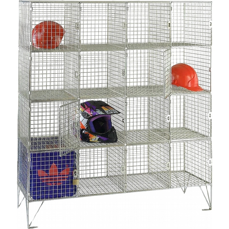 Ventra Premium 16 Person Wire Mesh Personal Effects Lockers - Office Storage