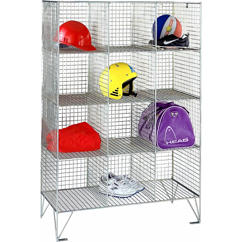 Ventra Premium 12 Person Wire Mesh Personal Effects Open Storage Compartments - Office Storage