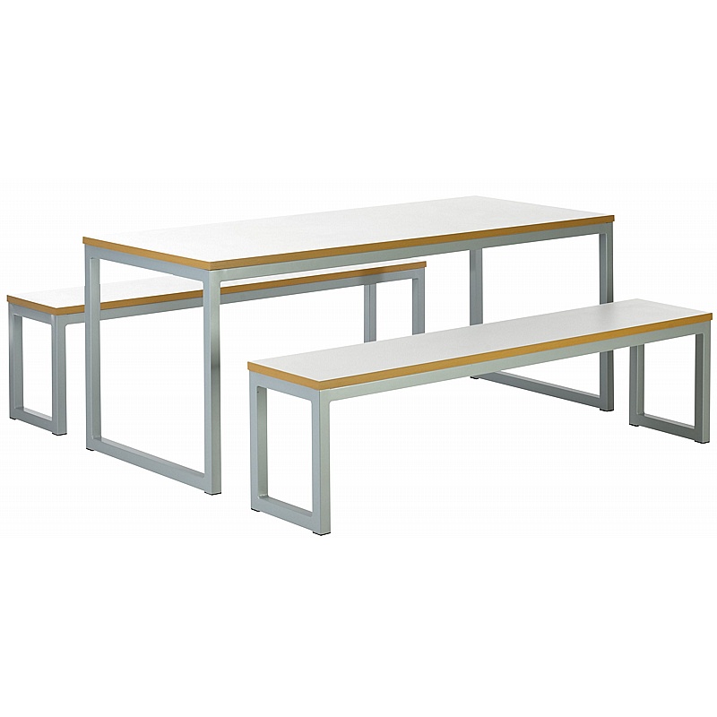 Urban Hoop Leg Dining Table and Bench Set - Breakout & Canteen