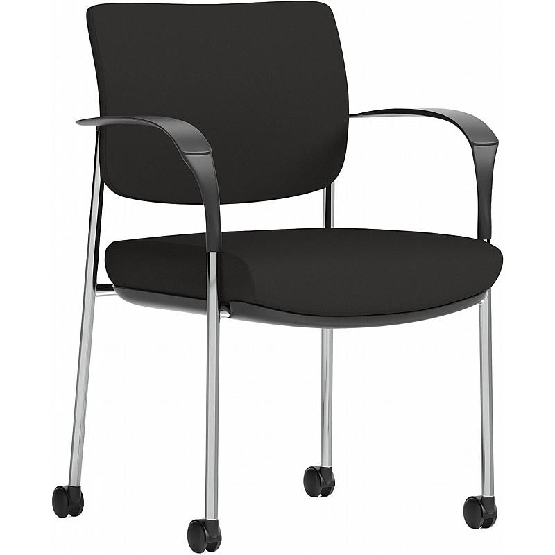 Brunswick Deluxe Chrome Frame Fabric Mobile Conference Chair - Office Chairs