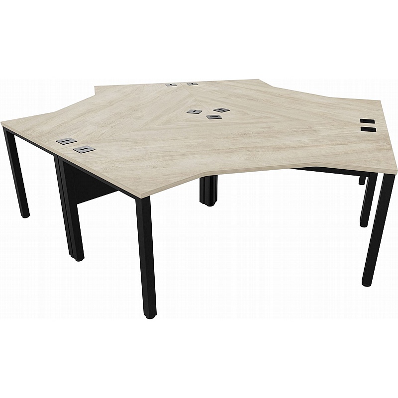 Analog 3 Person Cluster Office Desks - Office Desks