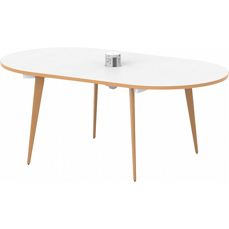 Oslo Volta Oval Boardroom Table With Power - Meeting Room