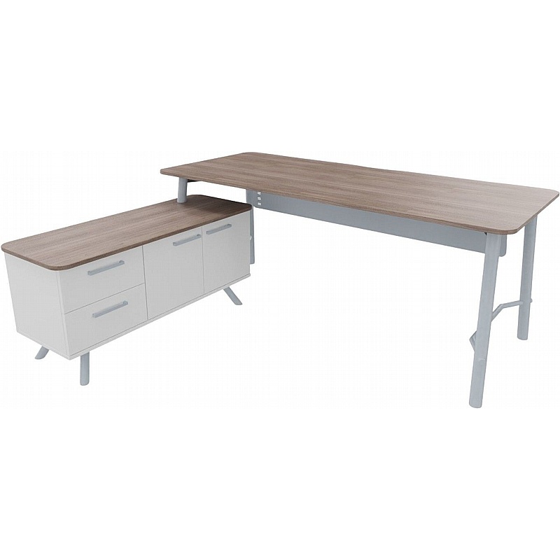 Serenity Executive L-Shaped Office Desk with Combination Storage - Office Desks