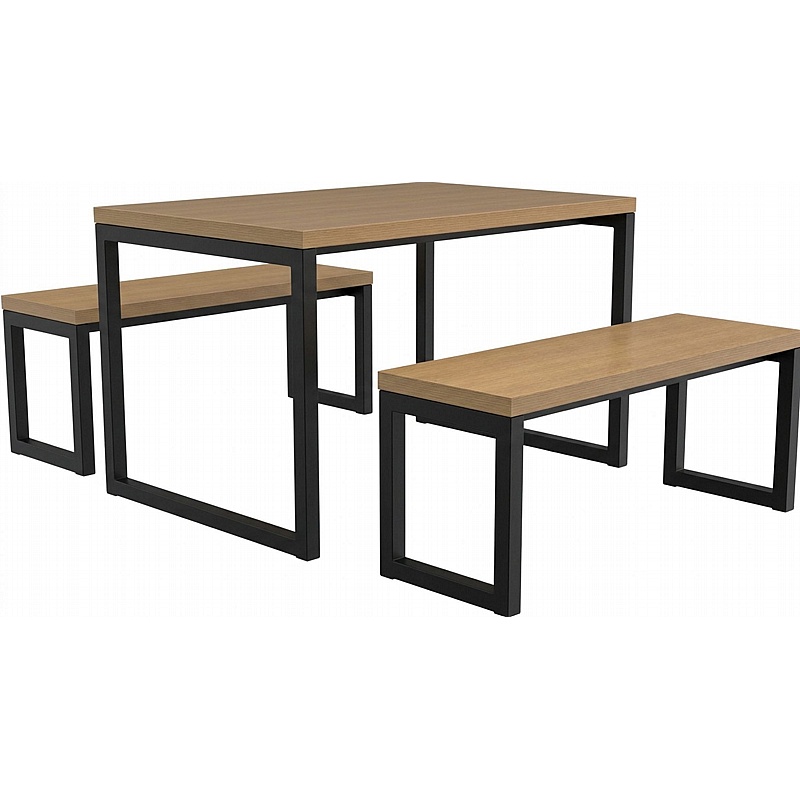 City Hoop Leg Dining Table and Bench Set - Breakout & Canteen