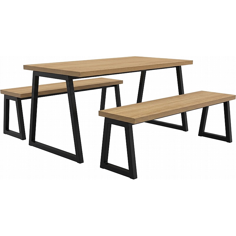 Arena A-Hoop Leg Dining Table and Bench Set - Breakout & Canteen