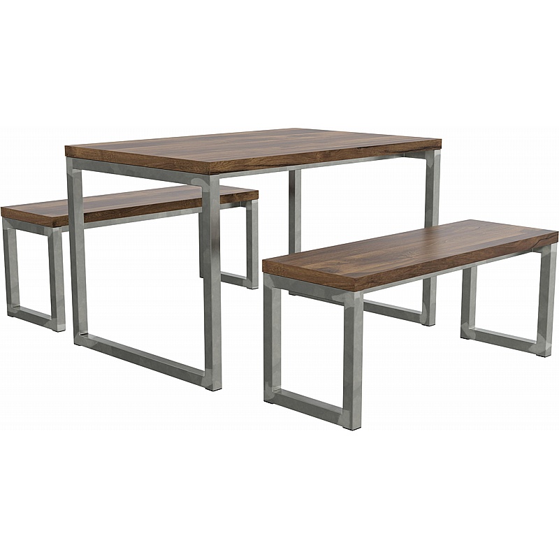 Worx Rustic Indoor Dining Table and Bench Set - Breakout & Canteen