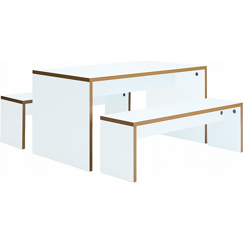 Forest Panel End Dining Table and Bench Set - Breakout & Canteen