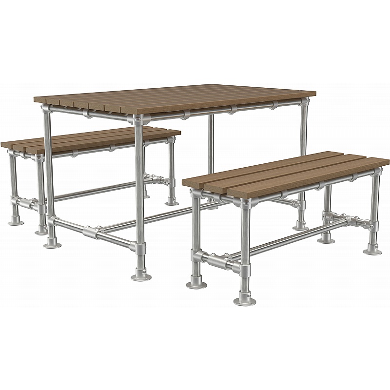 Scaffold Outdoor Dining Table and Bench Set - Breakout & Canteen