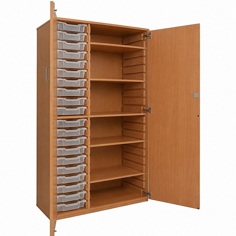Classic Triple Column 20 Tray Shallow Combination Cupboards - School Furniture