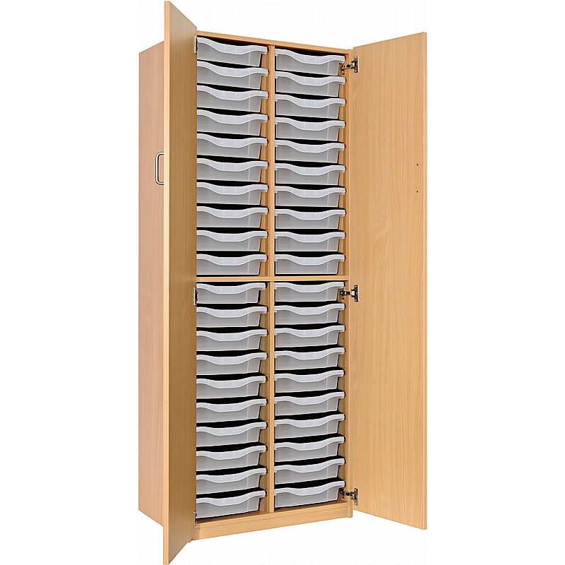 Classic Triple Column 40 Tray Shallow Cupboards - School Furniture