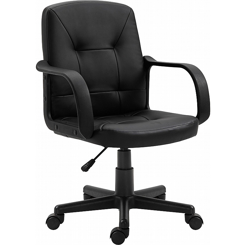 Delph Medium Back Leather Faced Executive Office Chair - Office Chairs