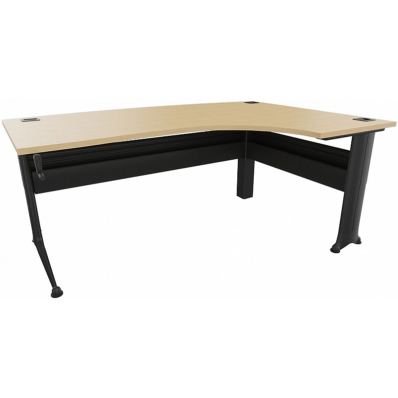 Kassini Crank Height Adjustable Bow Fronted Ergonomic Radial Office Desks - Office Desks