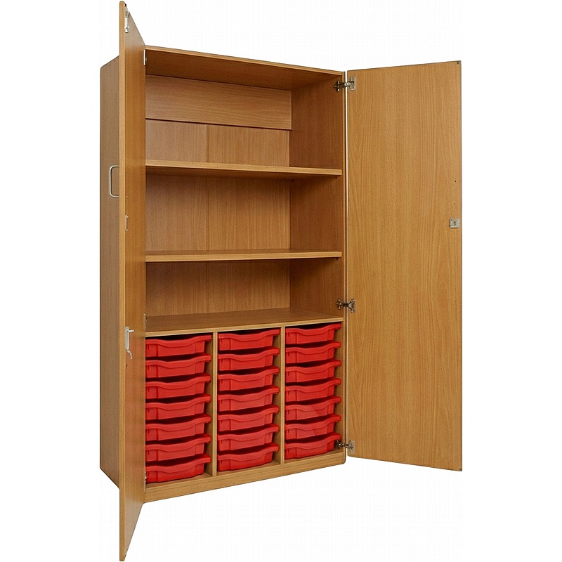 UltraBrite Triple Column 21 Tray Shallow Combination Cupboards - School Furniture