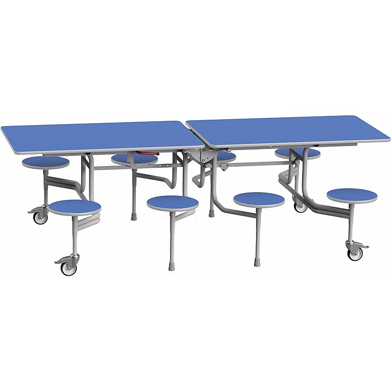 GoRoll 8 Seat Rectangular Mobile Folding School Dining Tables - School Furniture