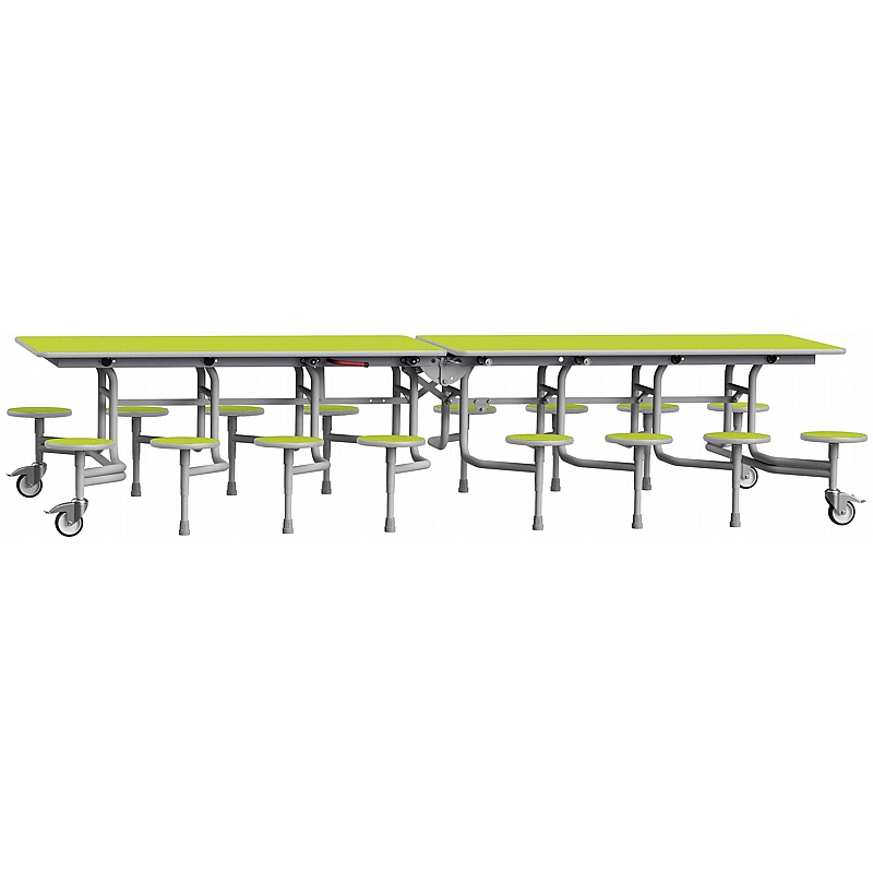 GoRoll 16 Seat Rectangular Mobile Folding School Dining Tables - School Furniture