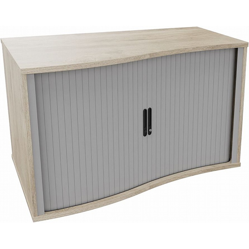 Unified Wave Desk High Wooden Tambour Office Cupboards - Office Storage