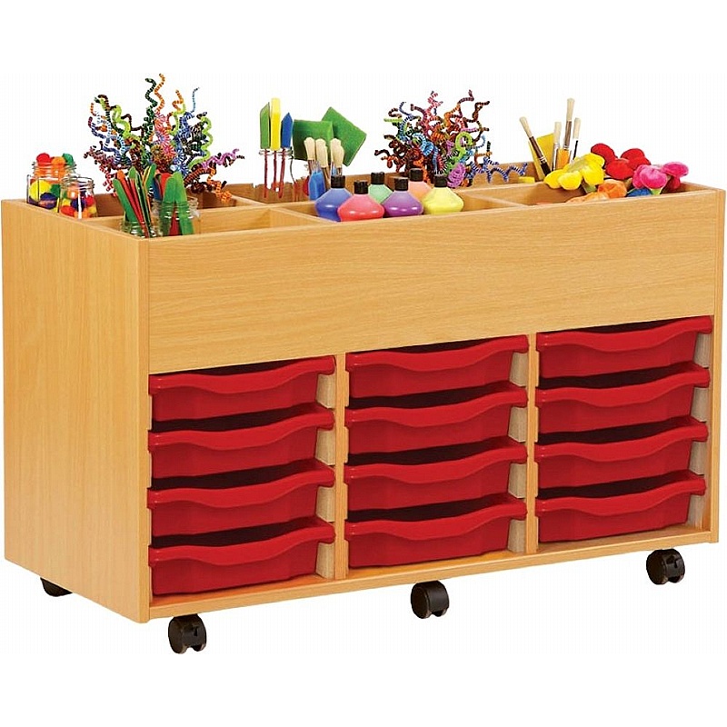 Biblio UltraBrite 6 Bay Kinderbox Storage with 12 Single Trays - School Furniture
