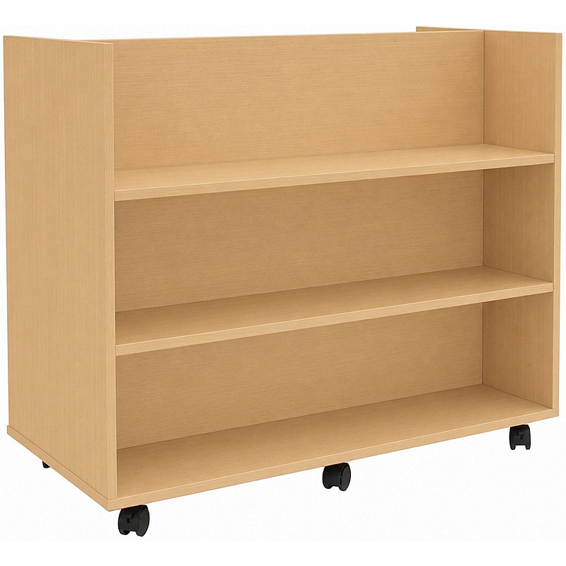Biblio Double Sided Mobile Library Shelf Storage - School Furniture
